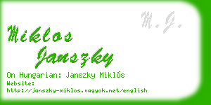 miklos janszky business card